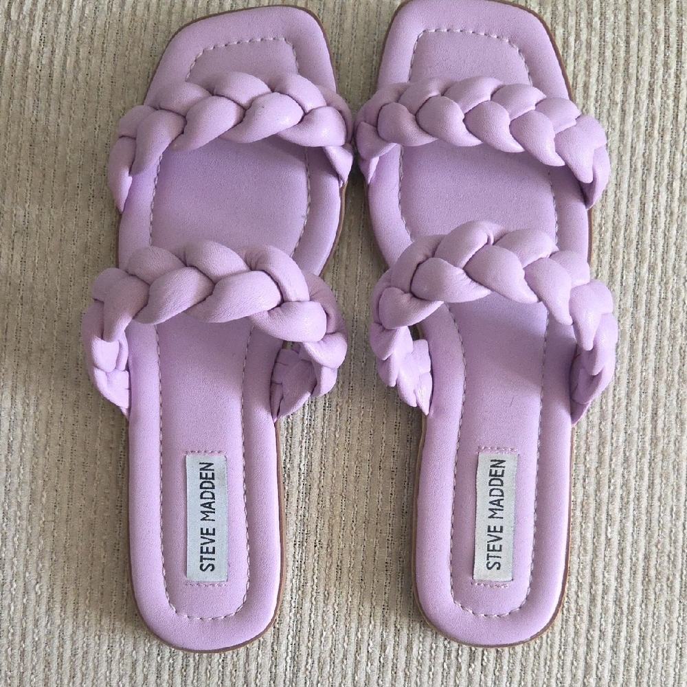 Steve Madden Purple Braided Slide Sandals